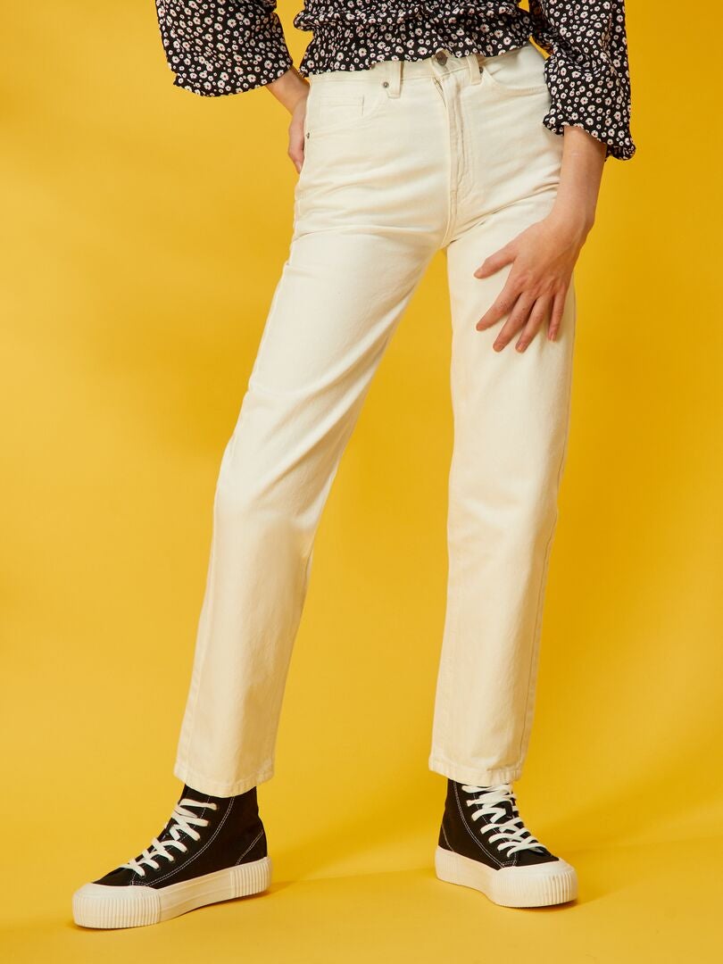 Pantalón de terciopelo con corte recto - BLANCO - Kiabi - 22.00€