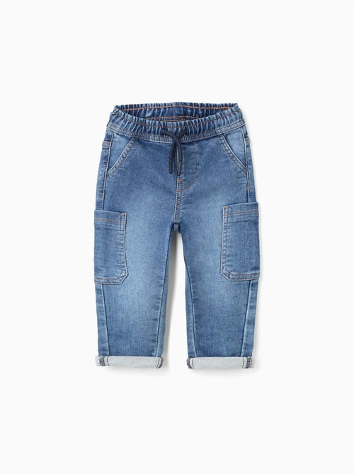 Pantalón vaquero recto con bolsillos cargo - Kiabi