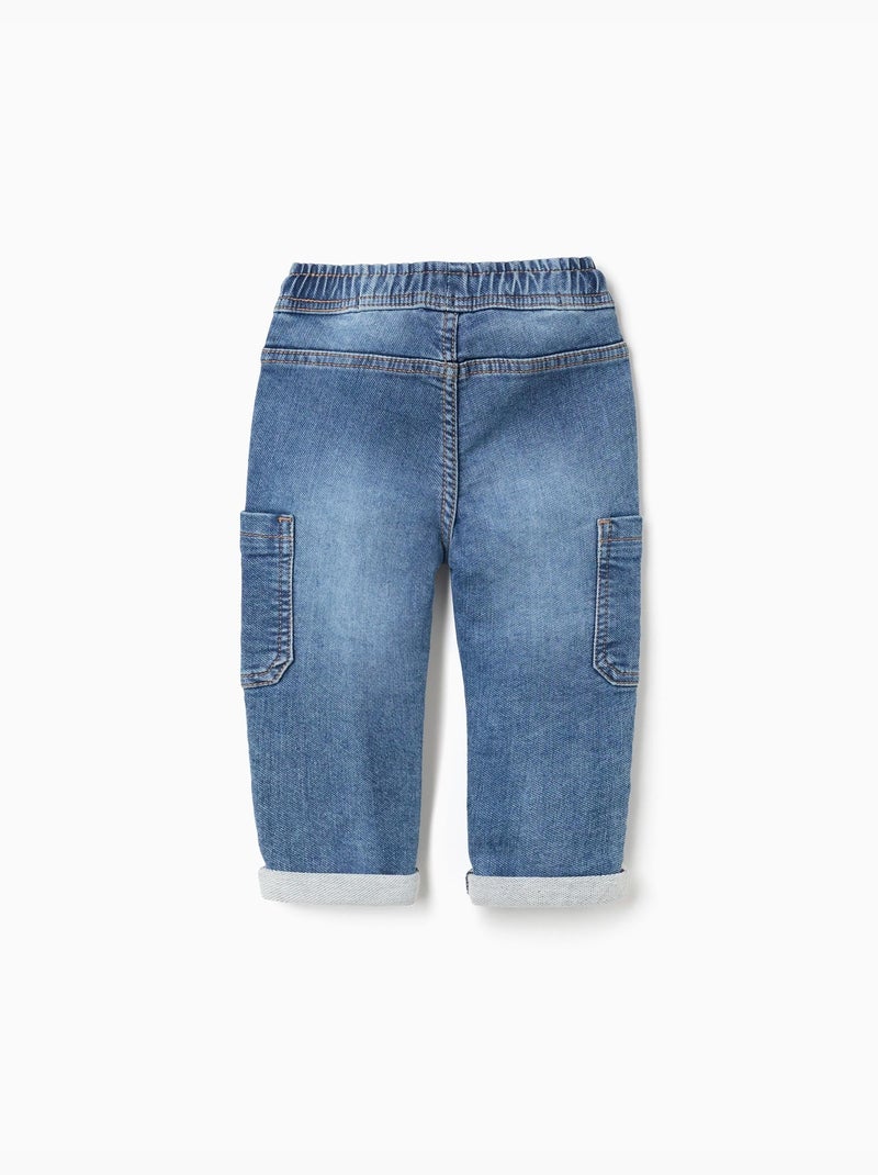 Pantalón vaquero recto con bolsillos cargo Azul Azul - Kiabi