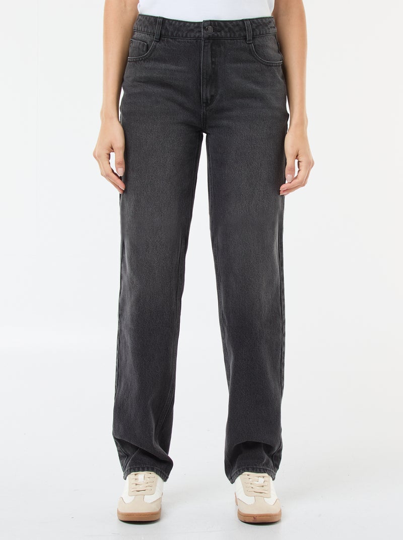 Pantalón vaquero regular de algodón - L34 Negro - Kiabi