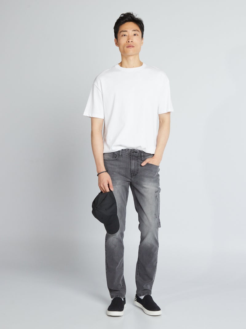 Pantalón vaquero slim - L32 NEGRO - Kiabi