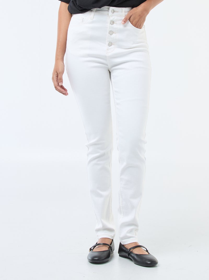 Pantalón vaquero stretch super skinny de algodón Blanco - Kiabi