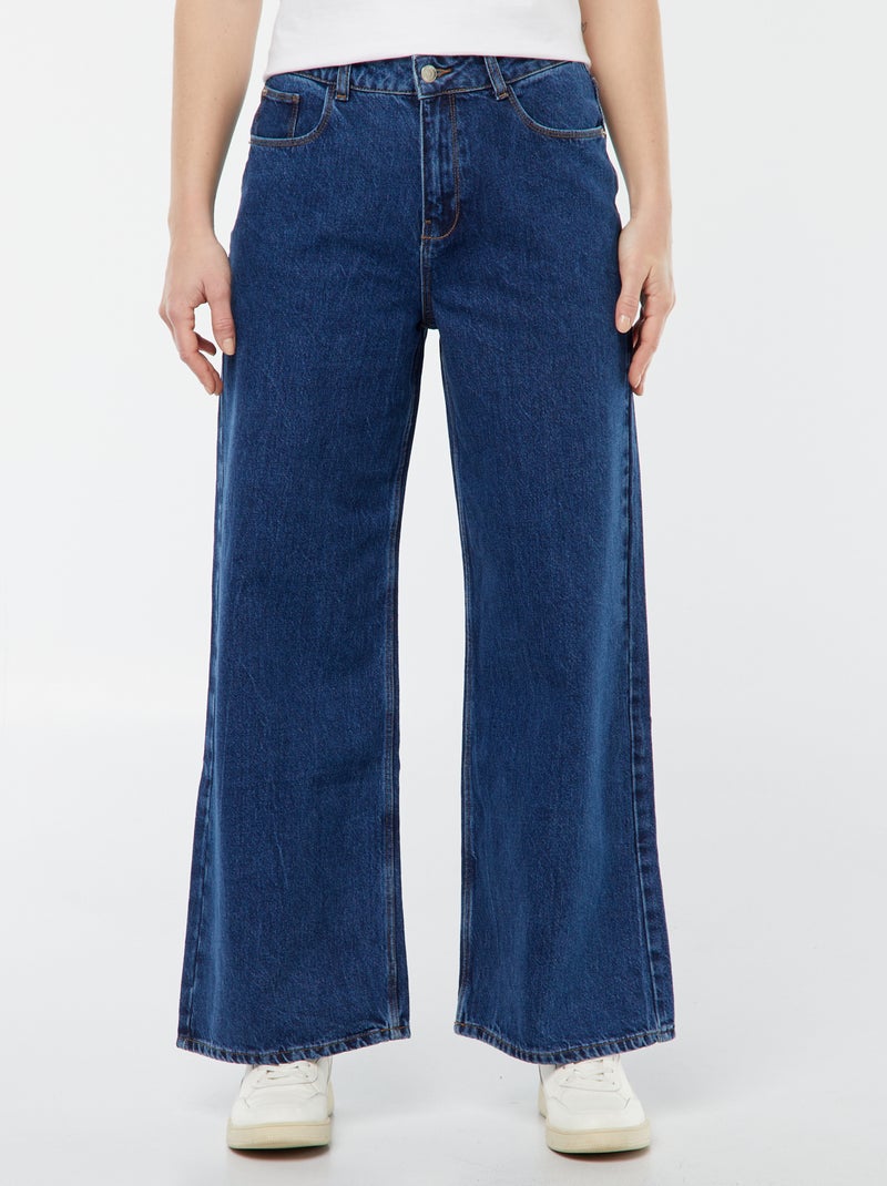 Pantalón vaquero wide leg  - L28 AZUL - Kiabi
