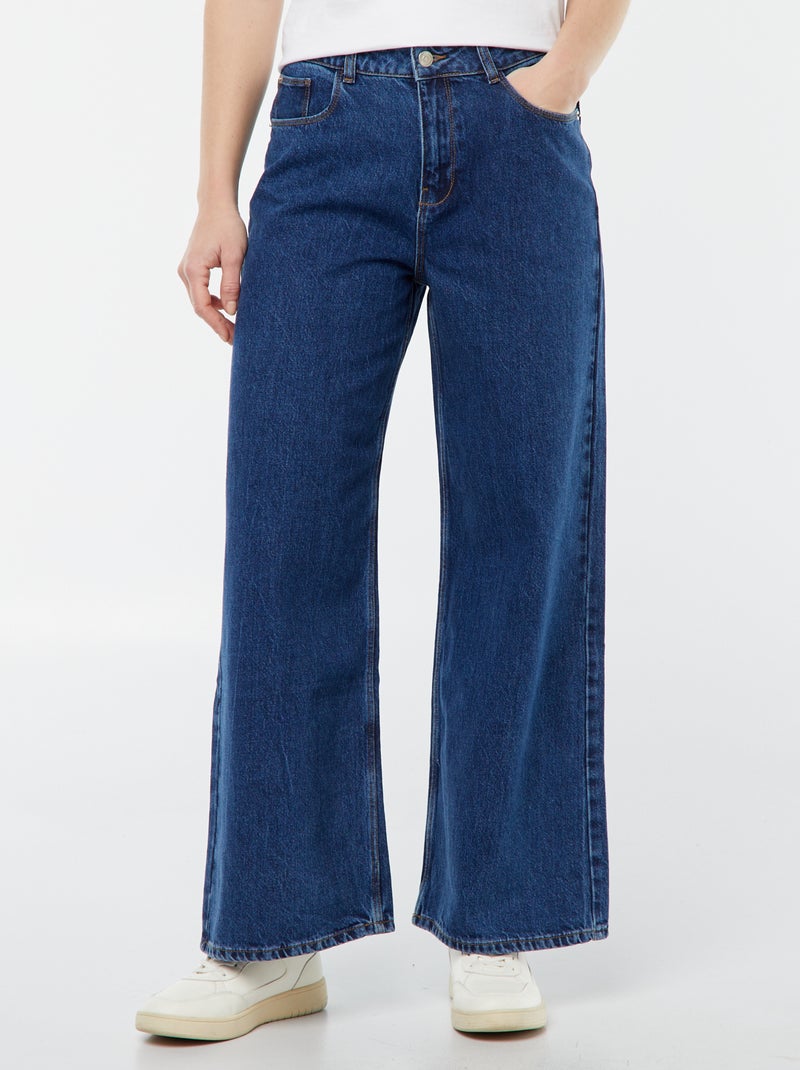 Pantalón vaquero wide leg  - L28 AZUL - Kiabi