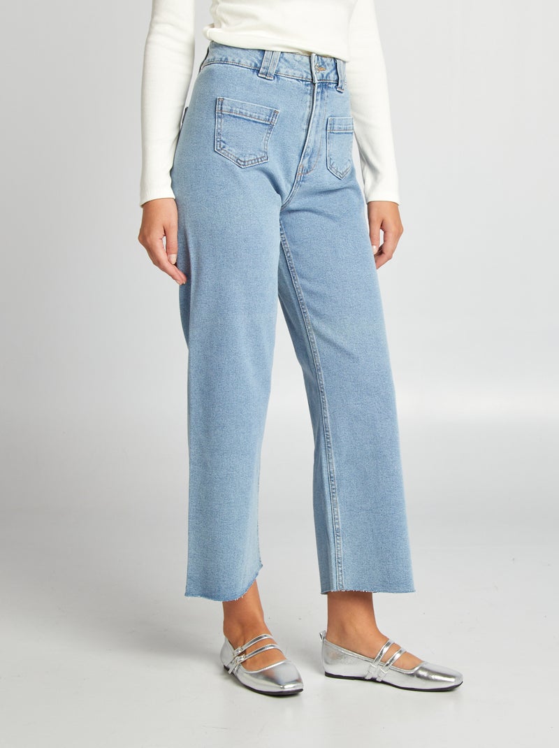 Pantalón vaquero wide leg - L28 AZUL - Kiabi
