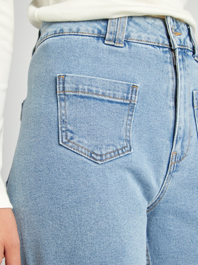 Pantalón vaquero wide leg - L28 AZUL - Kiabi