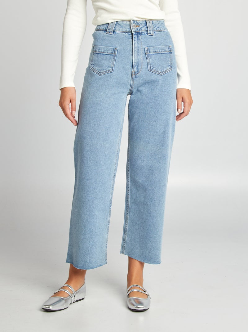 Pantalón vaquero wide leg - L28 AZUL - Kiabi