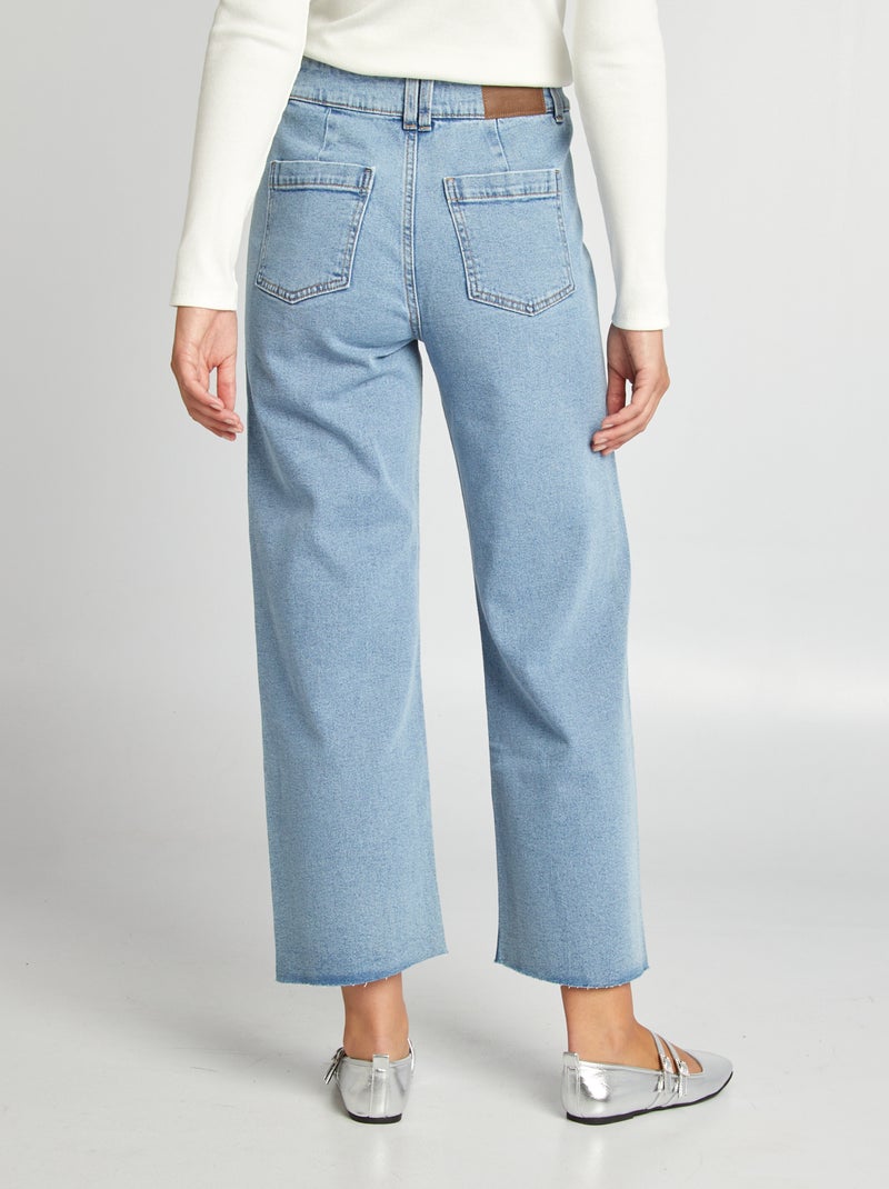 Pantalón vaquero wide leg - L28 AZUL - Kiabi