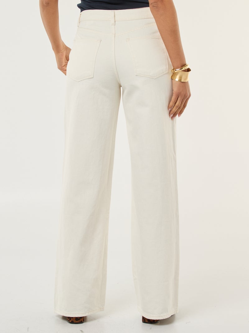 Pantalón vaquero wide leg  - L28 Blanco - Kiabi