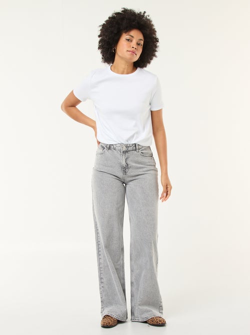 Pantalón vaquero wide leg  - L28 - Kiabi