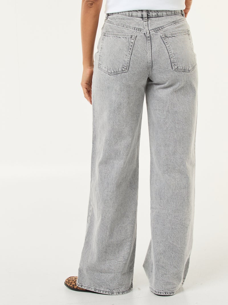Pantalón vaquero wide leg  - L28 Gris - Kiabi