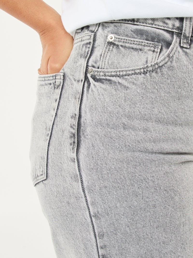 Pantalón vaquero wide leg  - L28 Gris - Kiabi