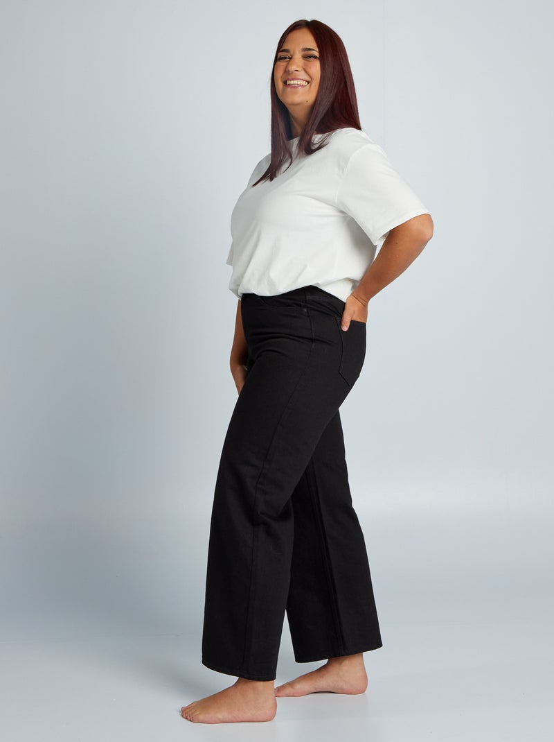 Pantalón vaquero wide leg  - L28 NEGRO - Kiabi