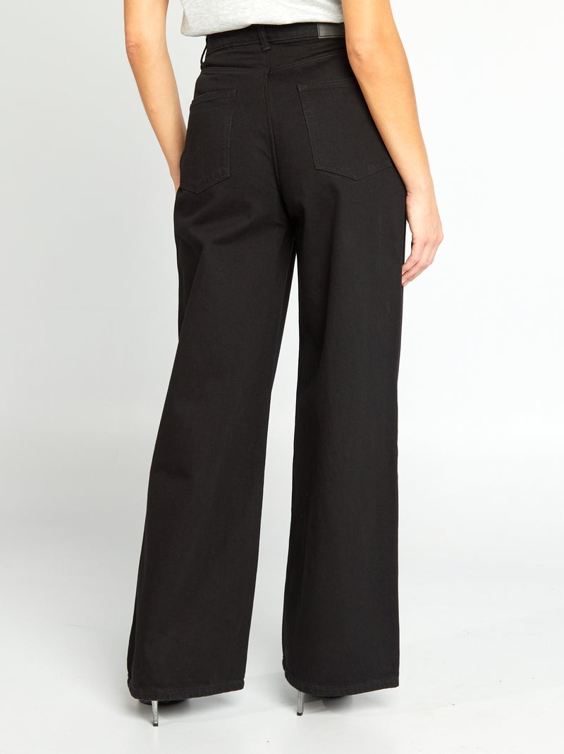 Pantalón vaquero wide leg  - L28 NEGRO - Kiabi