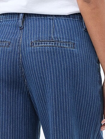 Pantalón vaquero wide leg a rayas