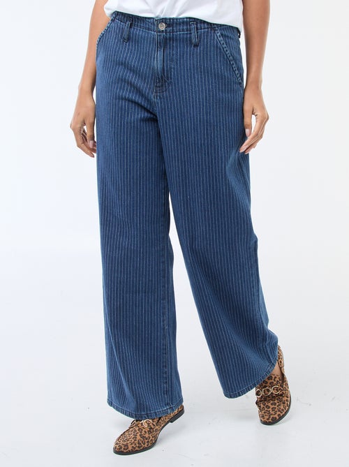 Pantalón vaquero wide leg a rayas - Kiabi