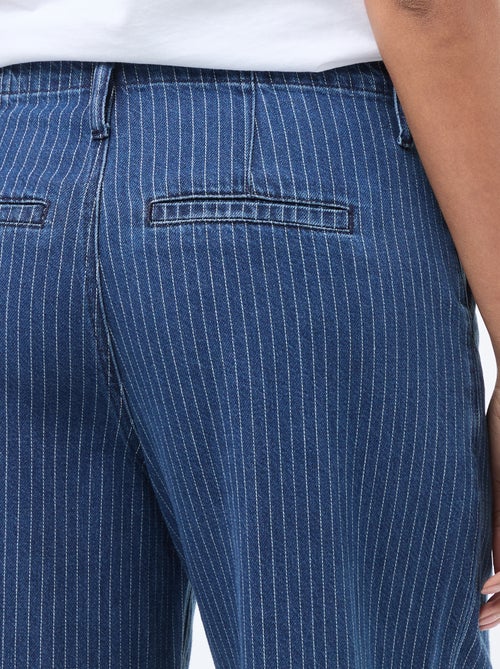 Pantalón vaquero wide leg a rayas - Kiabi