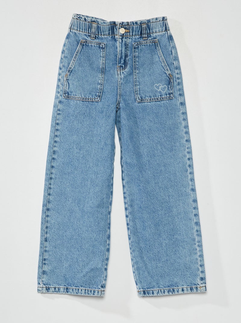 Pantalón vaquero wide leg Azul - Kiabi