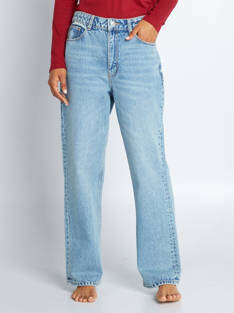 Pantalón vaquero wide leg AZUL - Kiabi