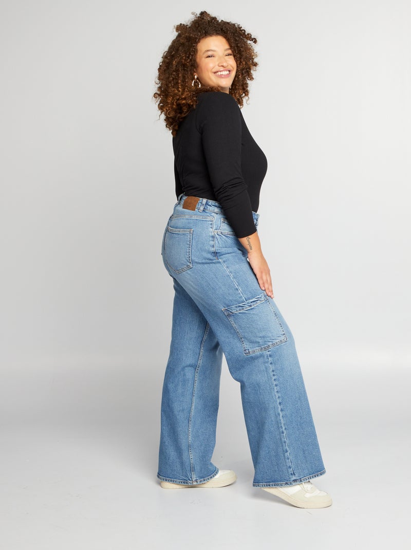 Pantalón vaquero wide leg AZUL - Kiabi