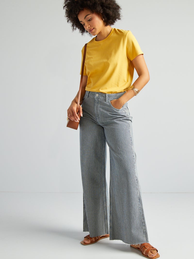 Pantalón vaquero wide leg AZUL - Kiabi
