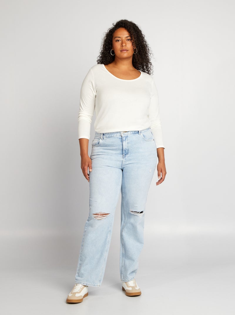 Pantalón vaquero wide leg AZUL - Kiabi