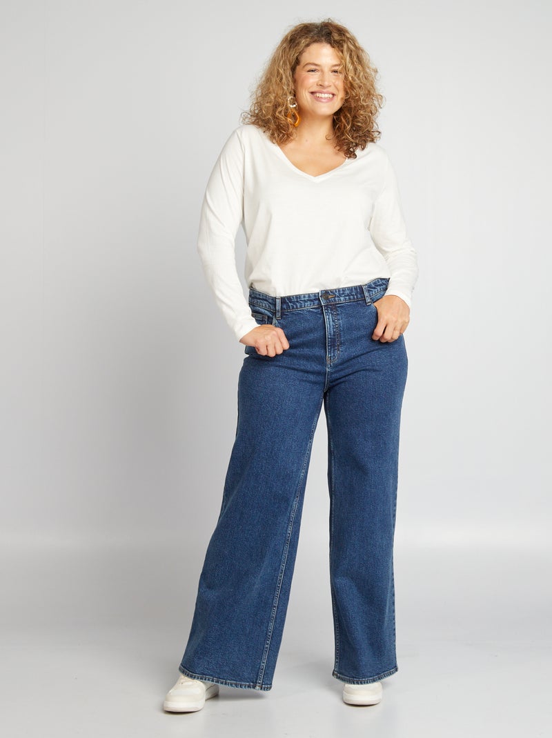 Pantalón vaquero wide leg AZUL - Kiabi