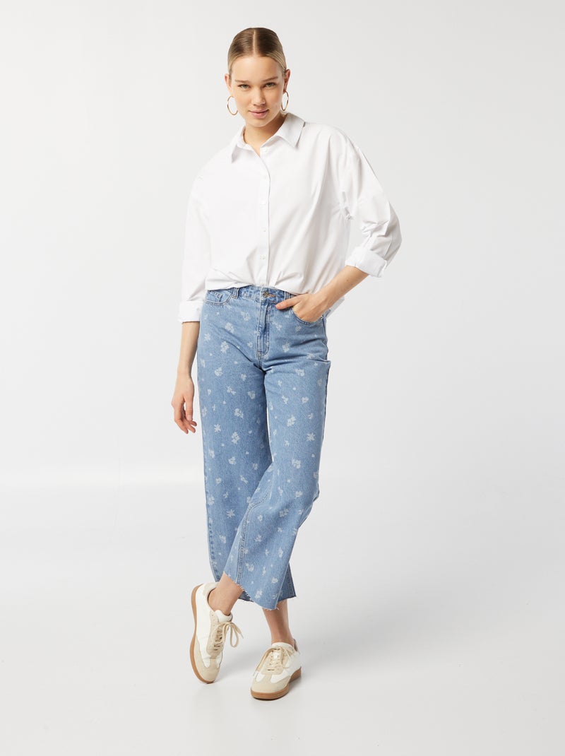 Pantalón vaquero wide leg AZUL - Kiabi