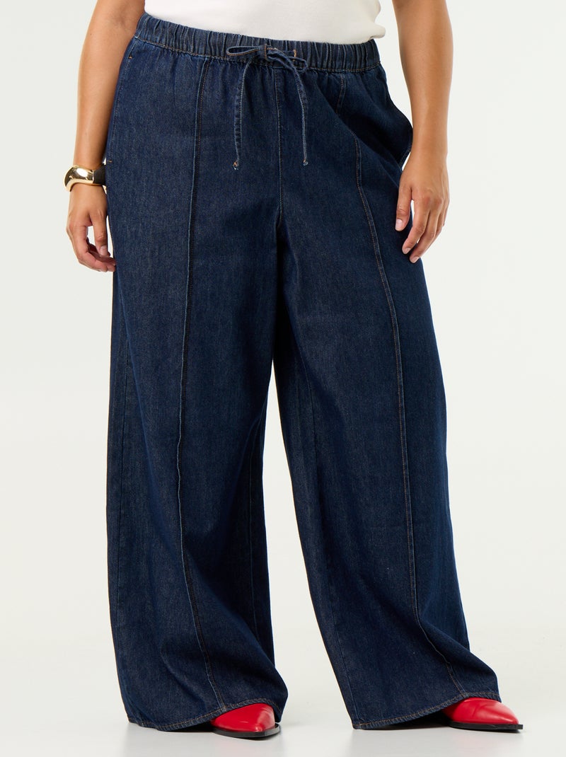 Pantalón vaquero wide leg Azul - Kiabi