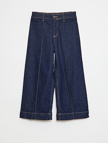 Pantalón vaquero wide leg cropped