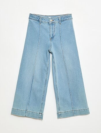 Pantalón vaquero wide leg cropped