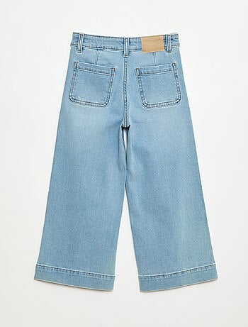 Pantalón vaquero wide leg cropped