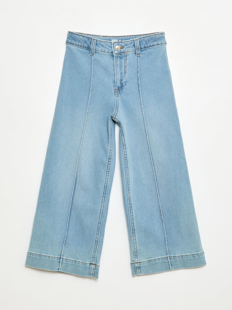 Pantalón vaquero wide leg cropped Azul - Kiabi