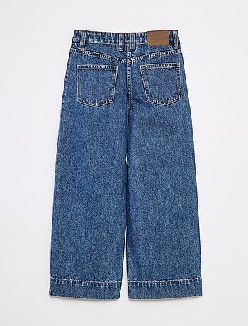 Pantalón vaquero wide leg de efecto plisado