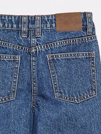 Pantalón vaquero wide leg de efecto plisado