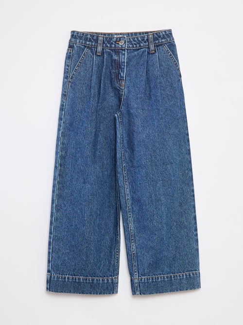 Pantalón vaquero wide leg de efecto plisado - Kiabi