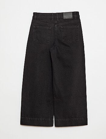 Pantalón vaquero wide leg de efecto plisado