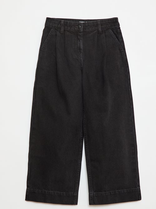 Pantalón vaquero wide leg de efecto plisado - Kiabi
