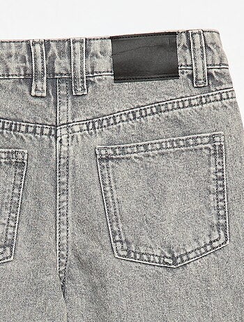Pantalón vaquero wide leg de efecto plisado