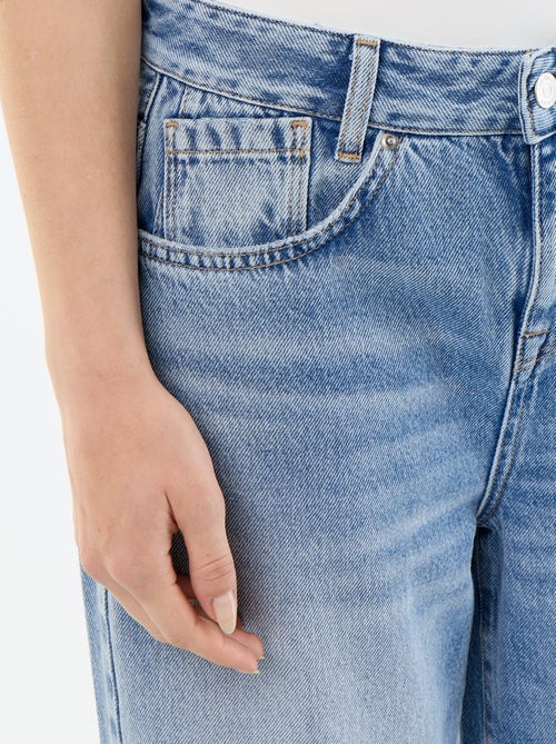 Pantalón vaquero wide leg efecto desgastado - Kiabi