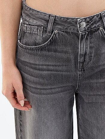 Pantalón vaquero wide leg efecto desgastado