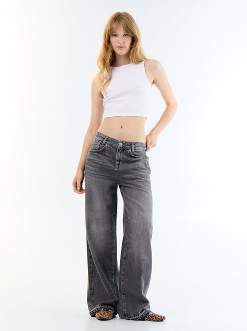 Pantalón vaquero wide leg efecto desgastado - Kiabi Pantalón vaquero wide leg efecto desgastado - Kiabi