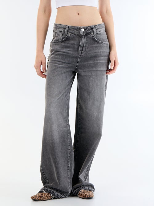 Pantalón vaquero wide leg efecto desgastado - Kiabi Pantalón vaquero wide leg efecto desgastado - Kiabi