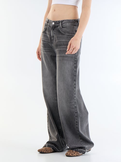 Pantalón vaquero wide leg efecto desgastado - Kiabi Pantalón vaquero wide leg efecto desgastado - Kiabi