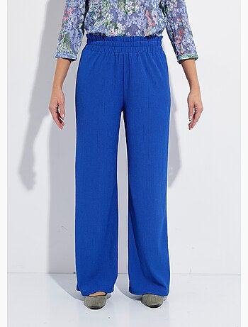 Pantalón verde con cinturilla elástica ancha y malla en relieve - Afibel