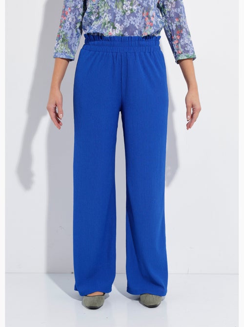 Pantalón verde con cinturilla elástica ancha y malla en relieve - Afibel - Kiabi