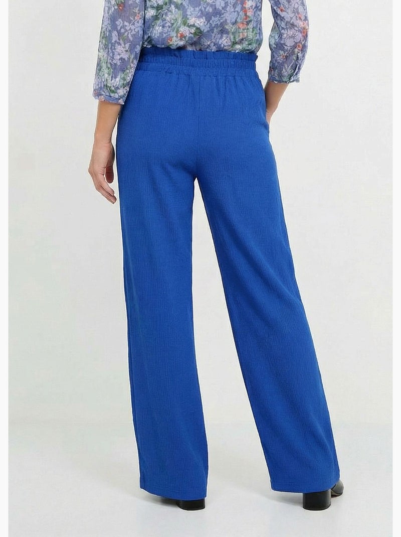 Pantalón verde con cinturilla elástica ancha y malla en relieve - Afibel Azul - Kiabi