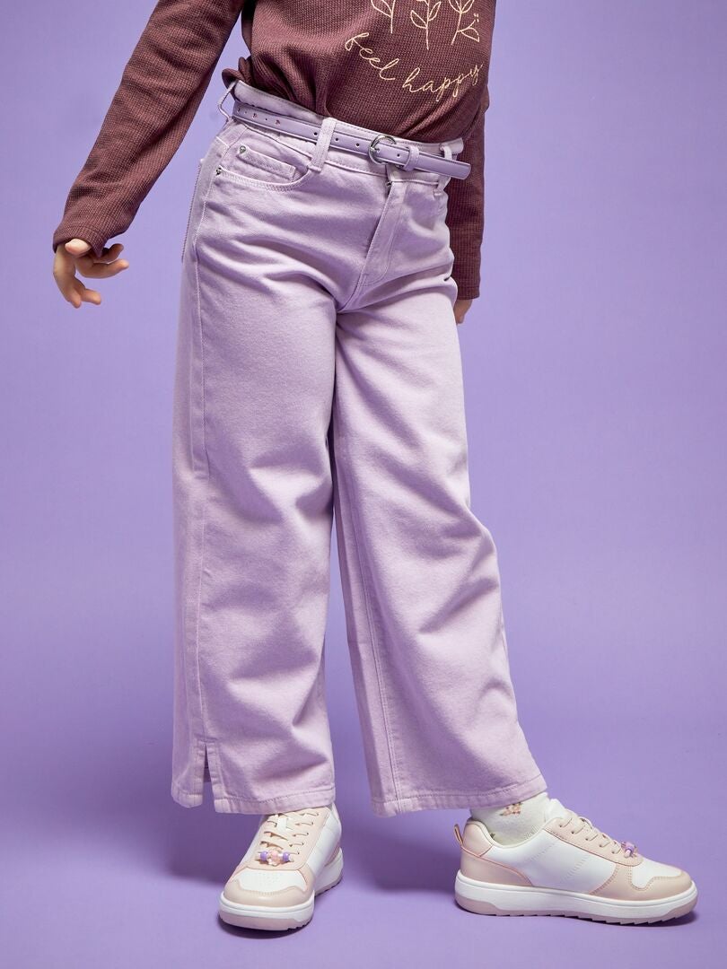 Pantalón wide leg  - 5 bolsillos malva claro - Kiabi