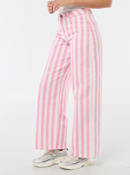 Pantalón wide leg a rayas - Kiabi