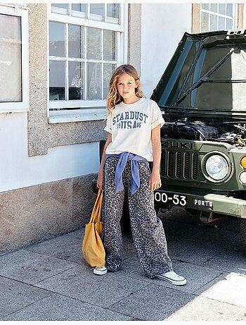 Pantalón wide leg animal print, MO Fashion